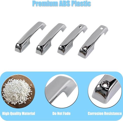 AUCERAMIC كروم غطاء مقبض الباب قبعات لفورد F150 2021-2025 F250 F350 F450 F550 سوبر ديوتي 2023-2025 قبعات مقبض الباب مع 2 ثقوب المفاتيح SMT in Saudi Arabia