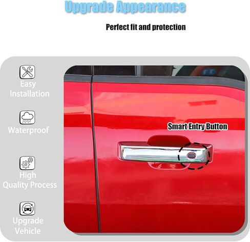 AUCERAMIC كروم غطاء مقبض الباب قبعات لفورد F150 2021-2025 F250 F350 F450 F550 سوبر ديوتي 2023-2025 قبعات مقبض الباب مع 2 ثقوب المفاتيح SMT in Saudi Arabia