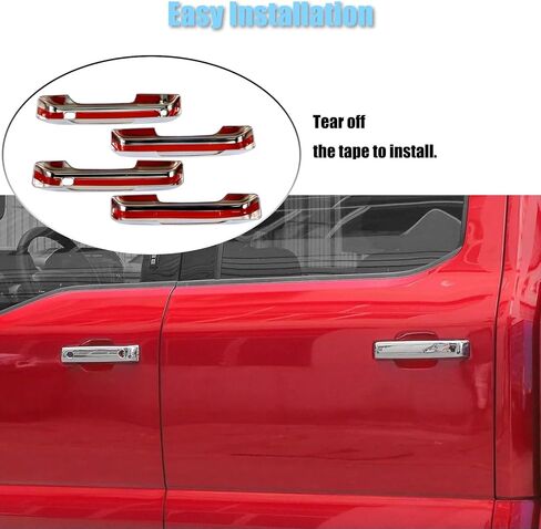 AUCERAMIC كروم غطاء مقبض الباب قبعات لفورد F150 2021-2025 F250 F350 F450 F550 سوبر ديوتي 2023-2025 قبعات مقبض الباب مع 2 ثقوب المفاتيح SMT in Saudi Arabia