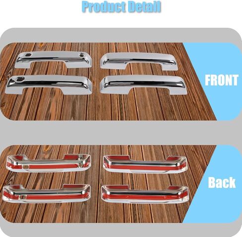 AUCERAMIC كروم غطاء مقبض الباب قبعات لفورد F150 2021-2025 F250 F350 F450 F550 سوبر ديوتي 2023-2025 قبعات مقبض الباب مع 2 ثقوب المفاتيح SMT in Saudi Arabia