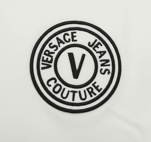 VERSACE JEANS COUTURE White Mens Polo Shirt with Black Logo Embroidery in Saudi Arabia