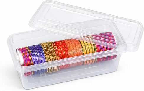 Two Rod Bangle Box For Women,Boxes For Storage Plastic Big Size,Jewellery Box For Travelling,Bride,Poratble Chudi Organizer For Travel,Transparent Organiser. (2 RODS) in Kuwait