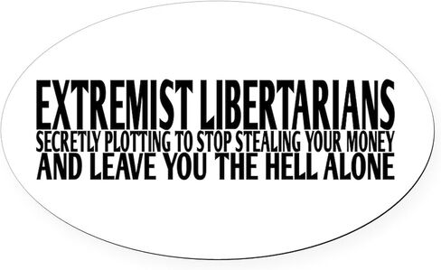 مغناطيس السيارة البيضاوي من CafePress Extremist Libertarians، مغناطيس ممتص الصدمات البيضاوي الأوروبي in Saudi Arabia