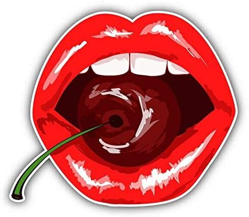 Magnet Woman Lips Ripe Cherry Love Window Truck Car Vinyl Flexible Magnet Magnetic Bumper Sticker 5" x 5" in Saudi Arabia