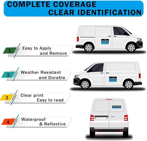 Delivery Driver Magnet for Car - 3-Pack Frequent Stops Removable Magnet Set - Reflective Delivery Magnetic Car Door and Bumper Sig (Blue-3) in Kuwait