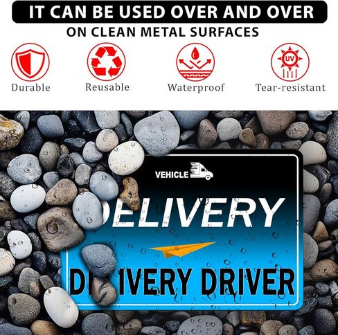 Delivery Driver Magnet for Car - 3-Pack Frequent Stops Removable Magnet Set - Reflective Delivery Magnetic Car Door and Bumper Sig (Blue-3) in Kuwait