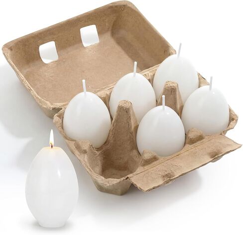 Macaron Color 6-Pack Easter Egg Candles with Egg Cartons,Faux Chicken Eggs Candle for DIY Spring Displays Easter Party Decorations Home Supplies House Warming Gifts (Classic) in Saudi Arabia