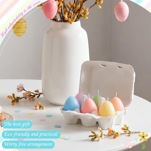 Macaron Color 6-Pack Easter Egg Candles with Egg Cartons,Faux Chicken Eggs Candle for DIY Spring Displays Easter Party Decorations Home Supplies House Warming Gifts (Classic) in Saudi Arabia