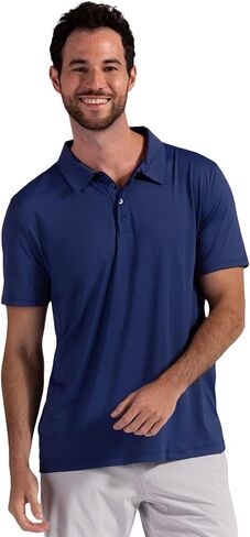 BloqUV Men's UPF 50+ UV Sun Protection Short Sleeve Active Polo Shirt in Saudi Arabia