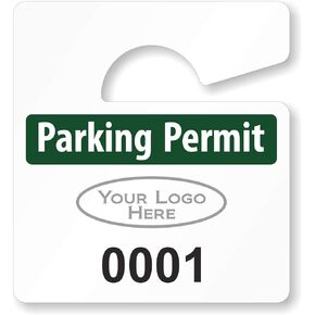 SmartSign (Pack of 50) Custom Add Your Logo, Sequntial Numbers, and Text Parking Permit Hang Tags | 2.75" x 3" 30 mil Thick Plastic, Small Car Parking Pass, Made in USA. in Kuwait