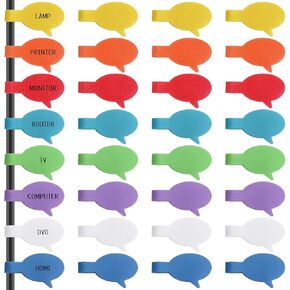 Cord Labels Cable Label, Multicolored Handwriting Cord Tags, Waterproof Wire Labels, Speech Bubbles Tags for Electronics Organization, Computer & Industrial Cable Management, 32 PCS in Saudi Arabia