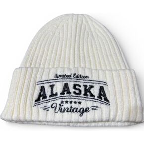 Robin Ruth Alaska Beanie Hat Quality Soft Off White Black Writting Limited Edition Vintage Look in Kuwait