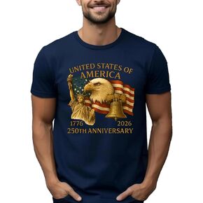 US 250th Anniversary Shirt, 250 Years Eagle Statue of Liberty T-Shirt, 1776–2026 Vintage American Independence Day Tee Multiple Colors in Kuwait