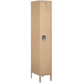 Salsbury Industries 51168TN-U Single Tier 15-Inch Wide 6-Feet High 18-Inch Deep Unassembled Extra Wide Standard Metal Locker, Tan Brown in Kuwait