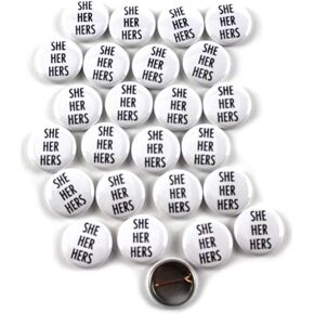 أزرار LGBTQ+ She/Her/Hers هي الضمائر المفضلة لدي - دبابيس ملونة ودائرية متينة لحقائب الظهر والسترات والأشرطة والأحداث - مثالية لاحتفالات الفخر - 1 بوصة (25 حزمة) in Kuwait