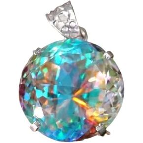 102 Ct+Rare Natural Mystic Topaz Multi Color 925 Solid Silver Pendant Gemstone in Saudi Arabia