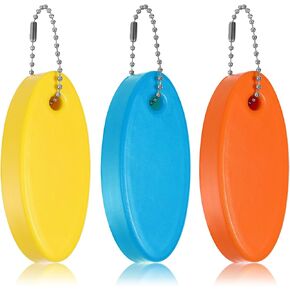 3 قطع من سلسلة المفاتيح العائمة الإسفنجية لمفاتيح القوارب، سلسلة مفاتيح عائمة ذات لون زاهي بيضاوية الشكل مقاومة للماء، حلقة مفاتيح لركوب الأمواج من أجل قوارب الكاياك والإبحار والسباحة وصيد الأسماك (أصفر، برتقالي، أزرق سماوي) in Kuwait