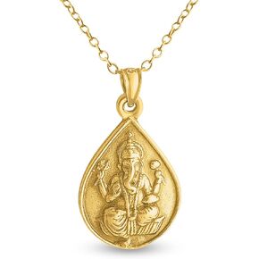 AZAGGI قلادة قلادة غانيشا الفيل الله دمعة Om رمز الروحي الهندوسي الدينية 925 فضة in Kuwait