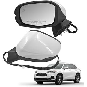 76258-3W0-A43 8 Pins White Left Driver Side Door Mirror Assembly fits for Honda HR-V EX-L/LX/SPORT 2023-2025 W/Blind Spot Heated Turn Signal Light HO1320359 (Driver Side Door Mirror) in Kuwait