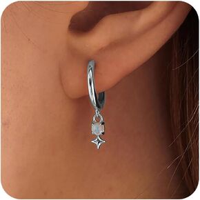 14K Gold Plated Ribbon Bow Huggie Earrings for Women, Small Opal Drop Hoop Earrings, Hypoallergenic Dainty CZ Wedding Earring Jewelry Gifts for Women Trendy in Kuwait