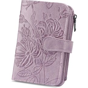 RFID Wallet Women Embossed Vegan Leather Small Credit Card Holder Wallet for Women Bifold with Zipper Coin ID Window Pocket in Saudi Arabia