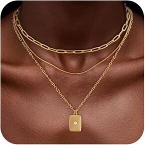 kaerun الطبقات قلادة الذهب للنساء العصرية لذيذ 14 كيلو الذهب مطلي مشبك الورق المختنق ثعبان الكوبي سلسلة القلائد كومة الصليب اللؤلؤ دائرة عملة قلادة قلادة للماء مجموعة مجوهرات هدايا للنساء in Kuwait