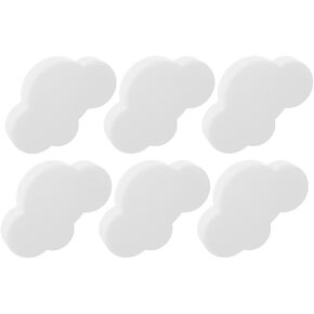 6 قطع من مقابض الخزانة ذات السحابة البيضاء الكرتونية الناعمة من المطاط اللطيف لأدراج الغرفة وأبواب الخزانة، مقابض ديكور ذاتية اللصق in Kuwait