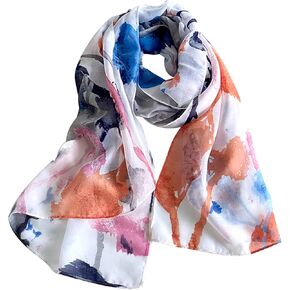 Herringbone Scarf Women Butterfly Flower Printed Cotton Long Scarves Lightweight Stole Sunscreen Shawls All Season in Kuwait