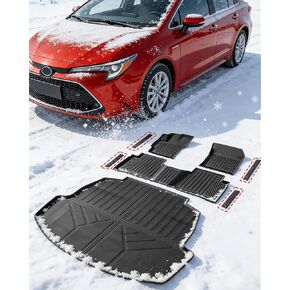 سجادات أرضية لجميع الأحوال الجوية وبطانة البضائع وواقي عتبات الأبواب لسيارة Toyota Corolla Sedan 2020-2025 2026 (ليست للهاتشباك والكروس)، مجموعة تغطية كاملة غير قابلة للانزلاق، ملحقات السيارة مناسبة للصندوق الأمامي الثاني in Kuwait