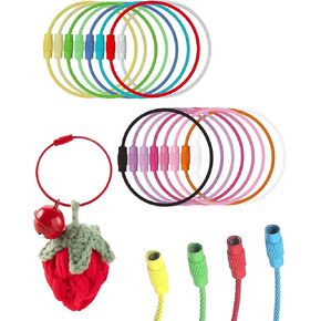 32 Pack Wire Keychain, Coated Steel Key Chain Set, 5.9'' Connectable Key Ring Loops Holder for Luggage Tags, Keys, Craft Supplies, Kitchen Utilies, Organization & Travel Accessories in Saudi Arabia