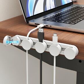 منظم سلك مشابك كابلات مغناطيسية منزلقة قابلة للتعديل 5 في 1، إدارة الكابلات، حافظة أسلاك إدارة الأسلاك اللاصقة تحت المكتب للهاتف، مساحات العمل المكتبية، تنظيم الملحقات المنزلية in Kuwait