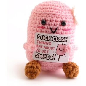 Mini Crochet Cotton Candy Plush-Pink Handmade Desk Decoration, Office and Bedroom Decorations, Auto Parts, Unique Gifts for Christmas, Birthday and Graduation (Pink) in Saudi Arabia