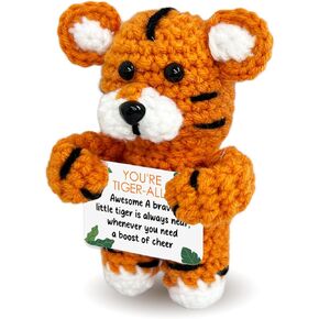 Kihraw Cute Crochet Tiger Gifts for Women Men Friends - You're Purr-Fectly Strong - Handmade Positive Crochet Tiger Cheer Up Gift for Women Men in Kuwait