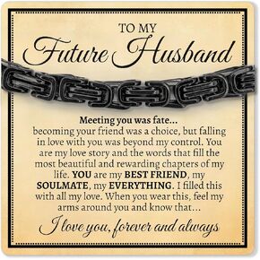 Love You This Much Future Husband Cuban Link Bracelet, Groom Gift from Bride, Present for Husband to Be, Wedding Day Gift for Groom in Kuwait