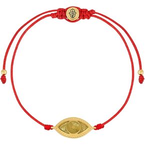 KARMA AND LUCK 18K Gold-Plated Brass Red String Bracelet for Women – Handmade in Thailand – Adjustable 5-8" Drawstring – Dreams Fulfilled Mother of Pearl Heart, Spirit's Innovation Evil Eye Peridot, Gifted & Blessed Hamsa Malachite, Faithful Abundance Cro in Kuwait