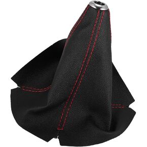 ACROPIX غطاء أحذية السيارة التحول العالمي والعتاد التحول المقبض التمهيد غطاء غبار جلد صناعي أسود مع قطع غيار السيارات الخط الأحمر in Kuwait