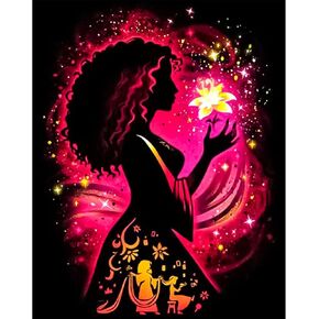 مجموعات الرسم الماسي للأميرات من JYLMOOD للبالغين - مجموعات فنية ماسية خماسية الأبعاد للبالغين المبتدئين، DIY حفر كامل بنقاط الماس حجر الراين مع ملحقات الأدوات لهدايا ديكور الحائط المنزلي مقاس 12 × 16 بوصة in Kuwait