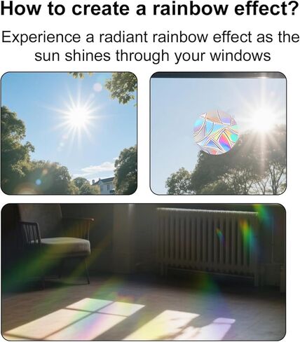 48 قطعة من ملصقات النوافذ الدائرية تمنع الطيور من الاصطدام بالنوافذ، ملصقات نافذة مضادة للتصادمات للطيور، ملصقات لالتقاط أشعة الشمس بألوان قوس قزح لا تحتاج إلى صمغ، فينيل غير لاصق قابل لإعادة الاستخدام in Kuwait