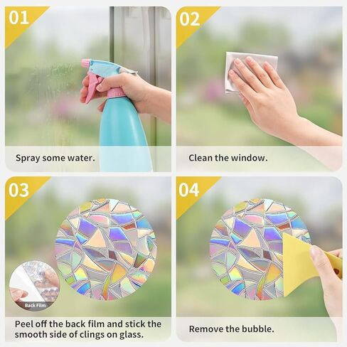 48 قطعة من ملصقات النوافذ الدائرية تمنع الطيور من الاصطدام بالنوافذ، ملصقات نافذة مضادة للتصادمات للطيور، ملصقات لالتقاط أشعة الشمس بألوان قوس قزح لا تحتاج إلى صمغ، فينيل غير لاصق قابل لإعادة الاستخدام in Kuwait
