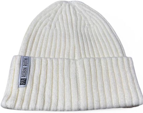 قبعة Robin Ruth Alaska Beanie عالية الجودة وناعمة باللون الأبيض والأسود مع كتابة محدودة الإصدار بمظهر كلاسيكي in Kuwait