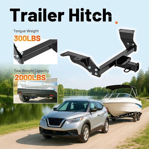 Trailer Hitch 2 Inch Receiver Class3 Compatible with 2018-2024 Nissan Kicks All Styles Black Powder Coated Steel in Saudi Arabia
