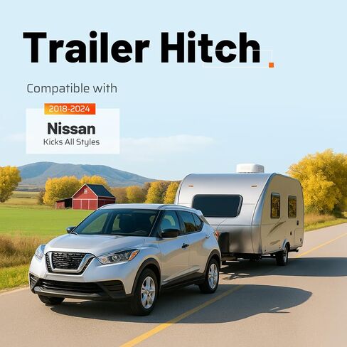 Trailer Hitch 2 Inch Receiver Class3 Compatible with 2018-2024 Nissan Kicks All Styles Black Powder Coated Steel in Saudi Arabia