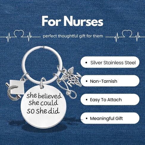 Infinity Collection She Believed She Could So She Did Nurse Bangle Bracelet, Inspirational Silver Nurse Jewelry Gift for RN LPN Nursing Student Graduation Appreciation in Saudi Arabia