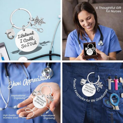 Infinity Collection She Believed She Could So She Did Nurse Bangle Bracelet, Inspirational Silver Nurse Jewelry Gift for RN LPN Nursing Student Graduation Appreciation in Saudi Arabia
