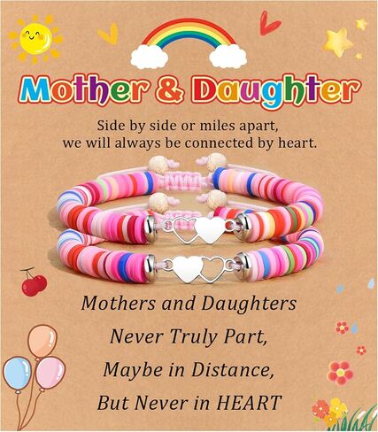 BOCHOI أساور الأم والابنة لهدايا ابنة 2/3/4 من الأم والأم وأنا مطابقة أساور القلب عيد ميلاد عيد الحب هدايا عيد الأم لبنات أمي in Kuwait