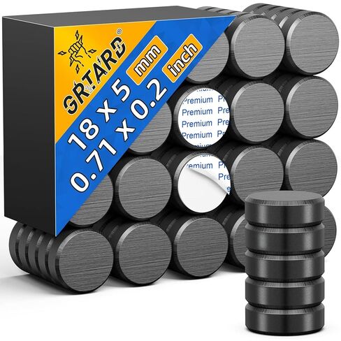 Grtard 100Pcs Ceramic Magnets for Crafts, 0.98‘’ x 0.12'' Round Disc Magnets with Adhesive Backing, Small Round Circle Magnet Perfect for DIY, Craft Hobbies, Refrigerator, Workshop, Science Projects in Saudi Arabia