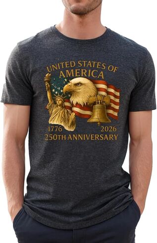 US 250th Anniversary Shirt, 250 Years Eagle Statue of Liberty T-Shirt, 1776–2026 Vintage American Independence Day Tee Multiple Colors in Kuwait