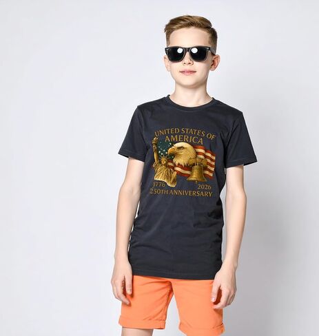 US 250th Anniversary Shirt, 250 Years Eagle Statue of Liberty T-Shirt, 1776–2026 Vintage American Independence Day Tee Multiple Colors in Kuwait