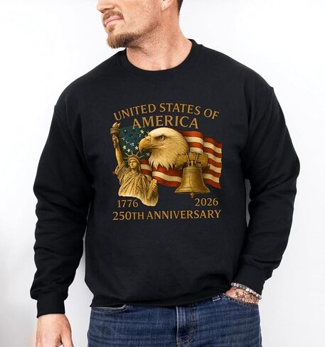 US 250th Anniversary Shirt, 250 Years Eagle Statue of Liberty T-Shirt, 1776–2026 Vintage American Independence Day Tee Multiple Colors in Kuwait