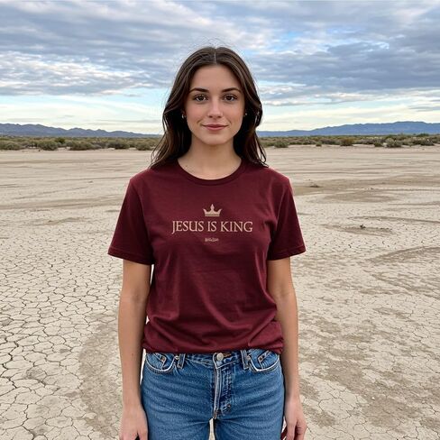 Kerusso Christian T-Shirt - Jesus is King - Garnet in Saudi Arabia